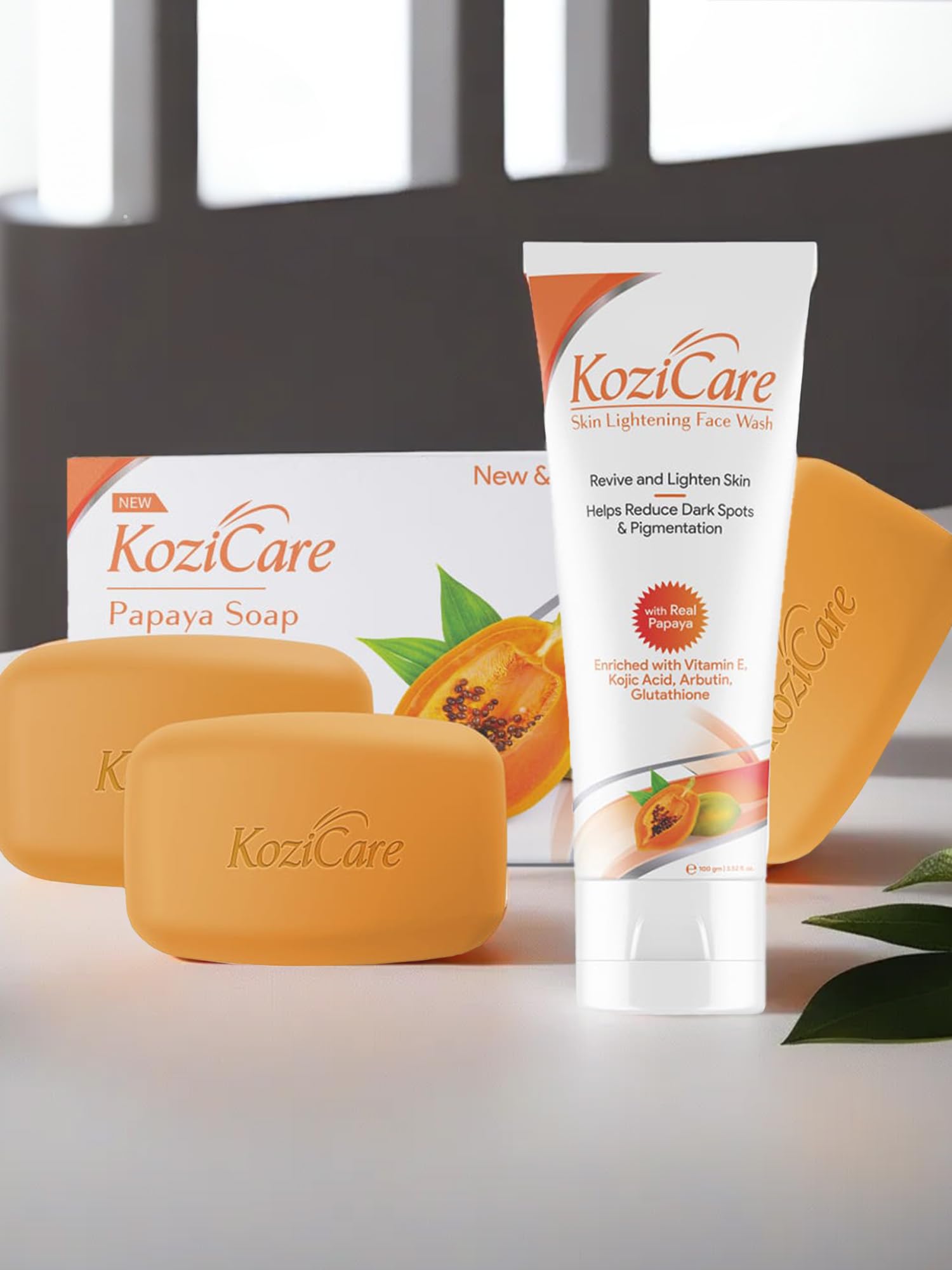 Kozicare 3 Skin Whitening Soap Papaya And 1 Papaya Kojic Acid Face Wash 0775