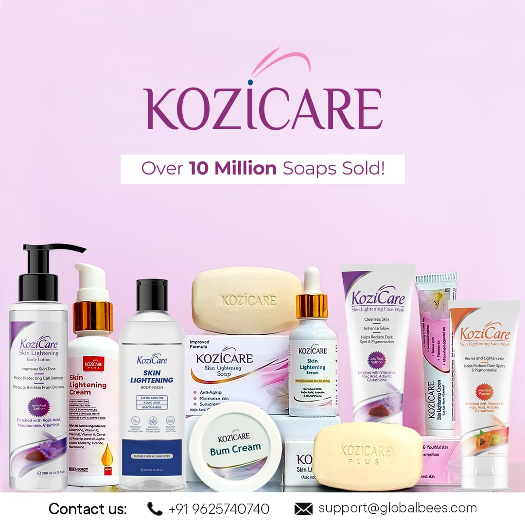 Kozicare Kojic Acid Soap Bar | Glutathione Soap | Soaps For Bath | Bath Soap Combo Offers | Tan Removal Soap | Bath Soap for Men & Women | Moisturize Skin & Excess Oil Control - Pack of 3