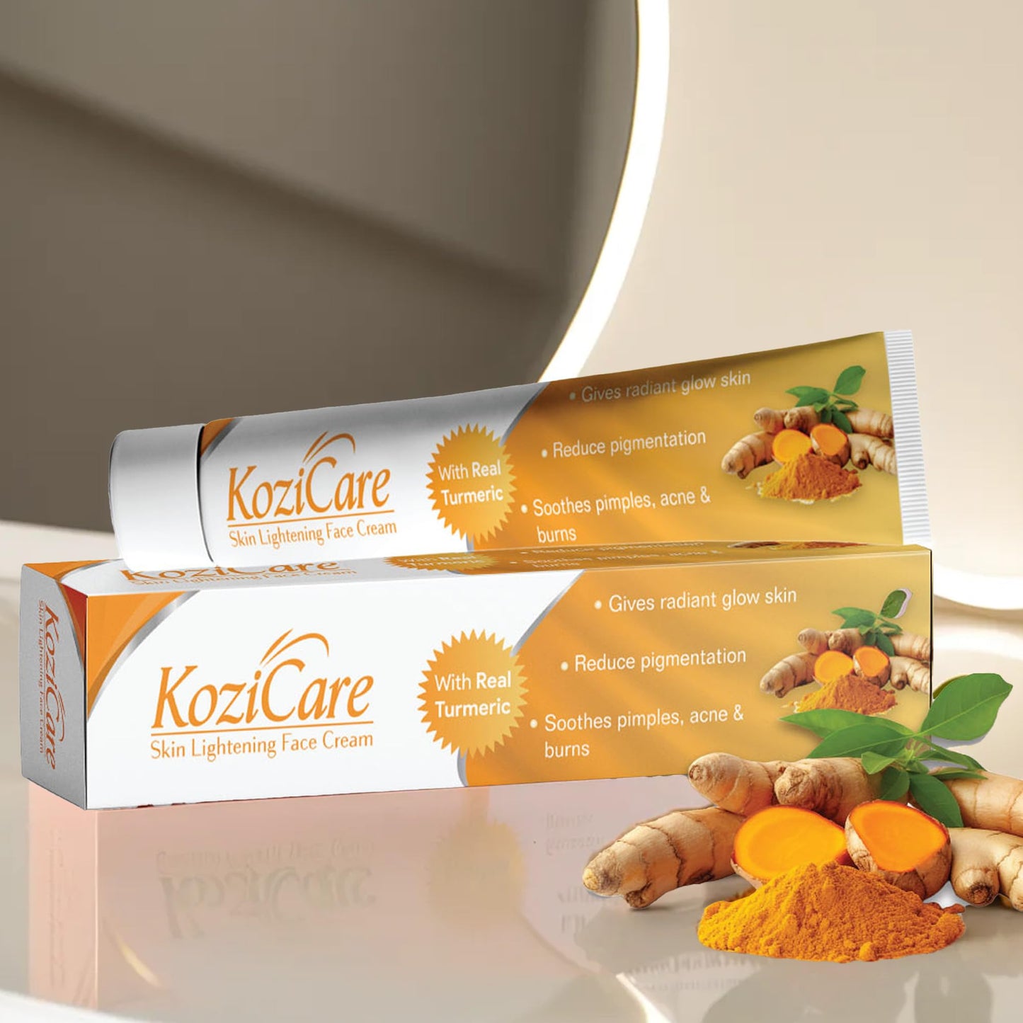 Kozicare Kojic Acid Cream | Skin Whitening Cream | Turmeric Cream | Glutathione Cream | Detan Cream | Moisturizer for Dry Skin | Face Cream for Summer Daily Use | Face Cream for Women & Men - 15gm