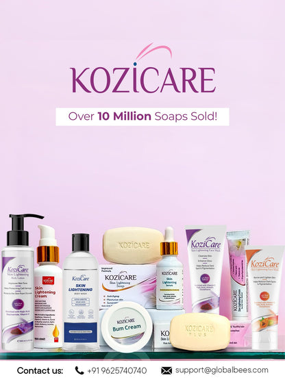 Kozicare Skin Whitening Soap | 3 Saffron Soaps & 1 Saffron Body Lotion for Summer | Soaps for Bath | Kojic Acid Soap | Bath Soap Combo Offers | Shop Bath Soap & Body Lotion for Women