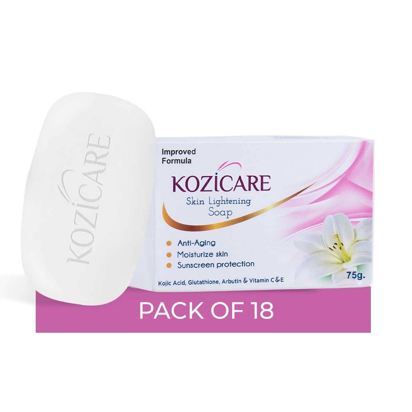 Pack of 6: Kojic Acid & Glutathione Soap Bars - Skin Whitening | Non-Melting Formula | For Daily Use | Unisex Scent