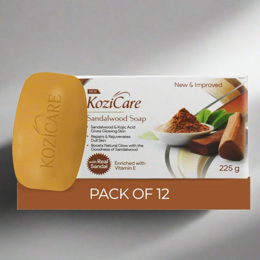 Kozicare Sandalwood Bath Soap for Younger Looking and Glowing Skin | with a Long-Lasting Youthful Radiance |For Man, Women and All Skin types-75gm (Pack of 12)