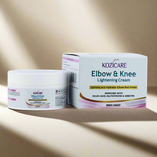 Kozicare Elbow & Knee Lightening Cream with 1% Glutathione, 1% Arbutin & 1% Kojic Acid |Improves Skin Texture |Hydrates and Softens Elbows & Knees | Eliminates Patchy Skin - 50gm